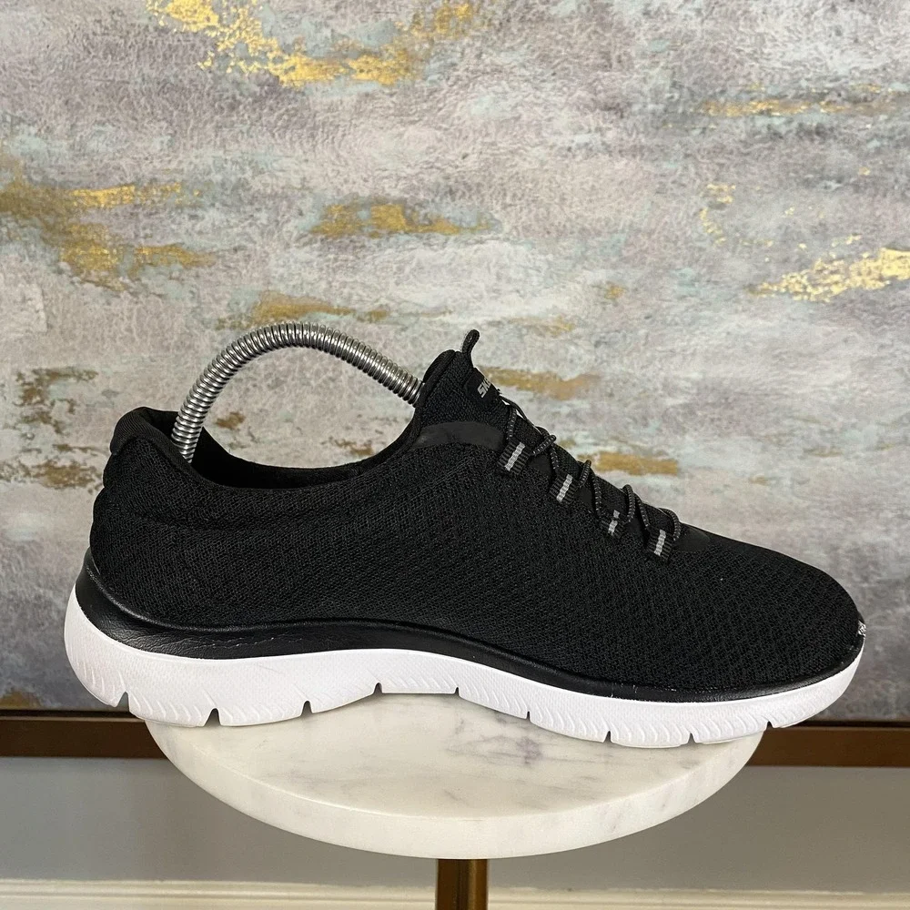Skechers Shoes Womens Size 9 Black Mesh Slip On Memory Foam Walking Sneakers